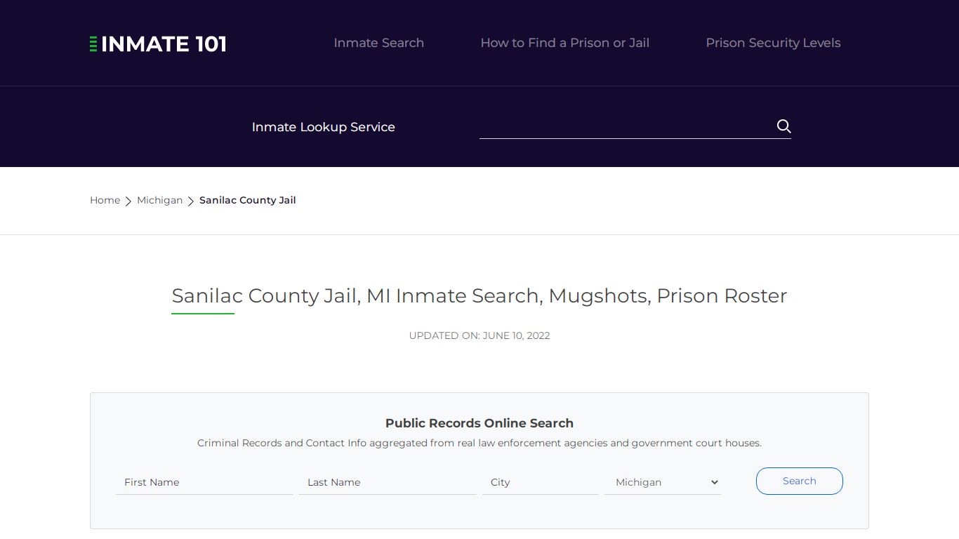 Sanilac County Jail, MI Inmate Search, Mugshots, Prison ...